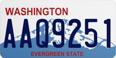 WA license plate AAQ9251