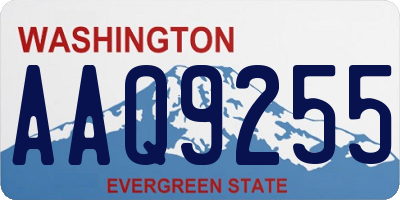WA license plate AAQ9255