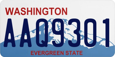 WA license plate AAQ9301