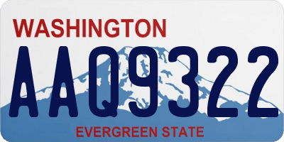 WA license plate AAQ9322