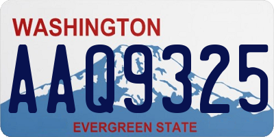 WA license plate AAQ9325