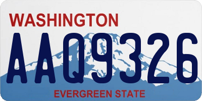 WA license plate AAQ9326
