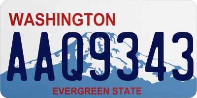 WA license plate AAQ9343