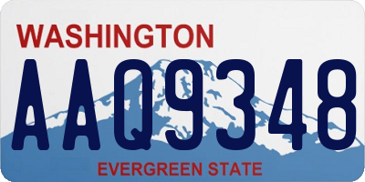 WA license plate AAQ9348
