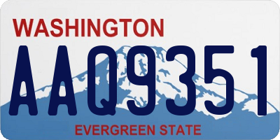 WA license plate AAQ9351