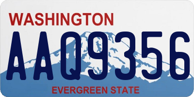 WA license plate AAQ9356