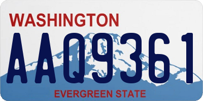 WA license plate AAQ9361