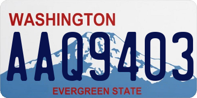 WA license plate AAQ9403