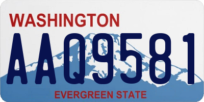 WA license plate AAQ9581