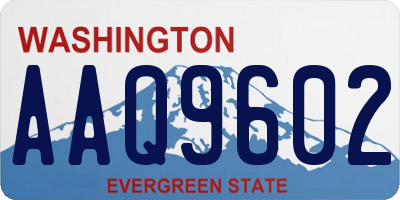 WA license plate AAQ9602