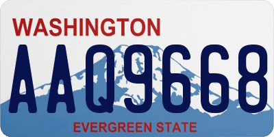 WA license plate AAQ9668