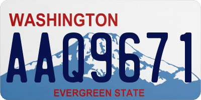 WA license plate AAQ9671