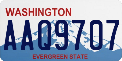 WA license plate AAQ9707