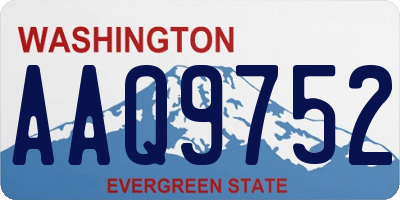 WA license plate AAQ9752