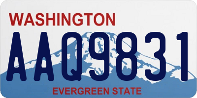 WA license plate AAQ9831
