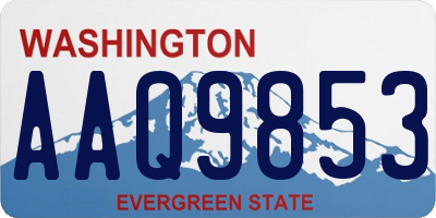 WA license plate AAQ9853