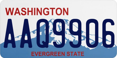 WA license plate AAQ9906