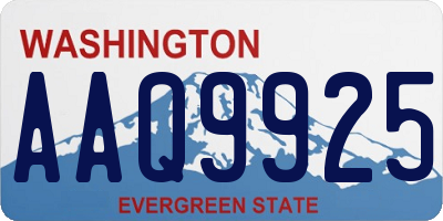 WA license plate AAQ9925