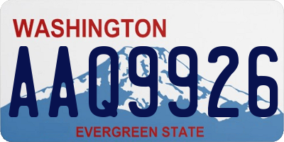 WA license plate AAQ9926
