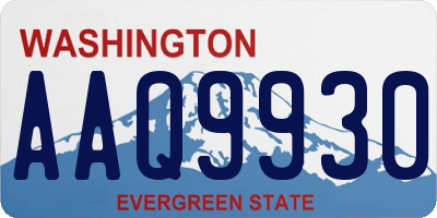 WA license plate AAQ9930