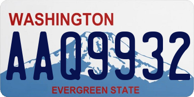 WA license plate AAQ9932
