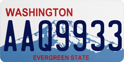 WA license plate AAQ9933