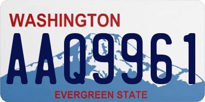 WA license plate AAQ9961