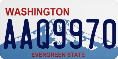 WA license plate AAQ9970