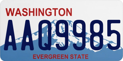 WA license plate AAQ9985