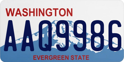 WA license plate AAQ9986