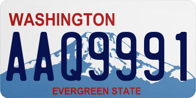 WA license plate AAQ9991