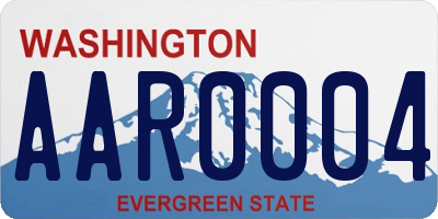 WA license plate AAR0004