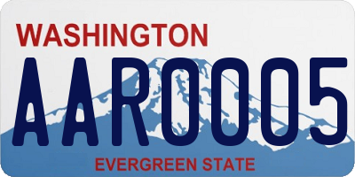 WA license plate AAR0005