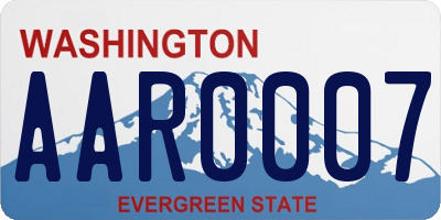 WA license plate AAR0007