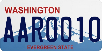 WA license plate AAR0010