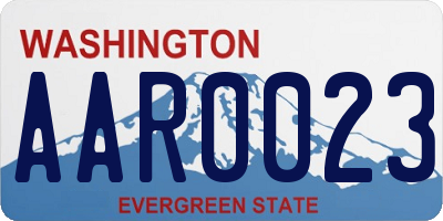 WA license plate AAR0023