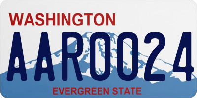WA license plate AAR0024