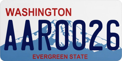 WA license plate AAR0026
