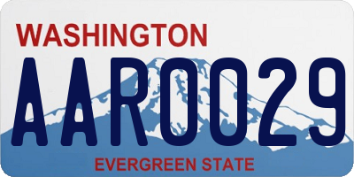 WA license plate AAR0029