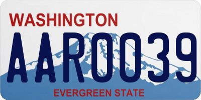 WA license plate AAR0039