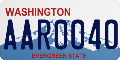 WA license plate AAR0040