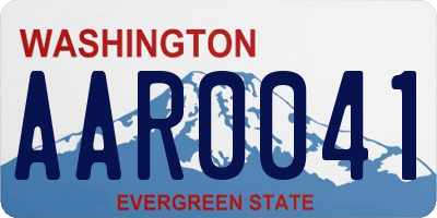 WA license plate AAR0041