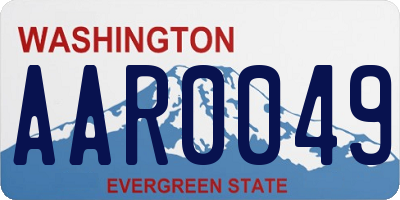 WA license plate AAR0049