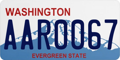 WA license plate AAR0067