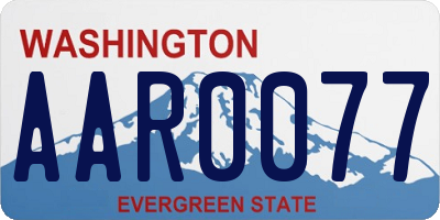 WA license plate AAR0077