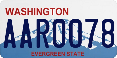 WA license plate AAR0078