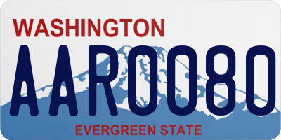 WA license plate AAR0080