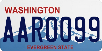 WA license plate AAR0099