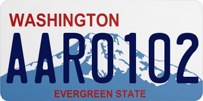 WA license plate AAR0102