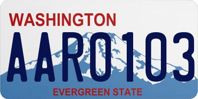 WA license plate AAR0103